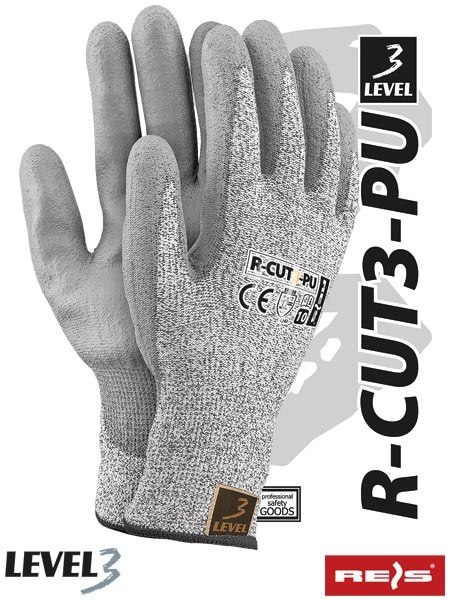 R-CUT3-PU REIS rękawice robocze antyprzecięciowe powlekane poliuretanem