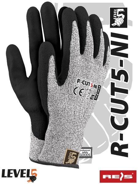 Reis R-CUT5-NI rękawice robocze antyprzecięciowe olejoodporne powlekane nitrylem