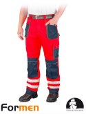 spodnie robocze do pasa LH-FMNX -T Leber&Hollman czerwono-granatowo-szare