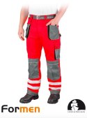 spodnie robocze do pasa LH-FMNX -T Leber&Hollman czerwono-stalowo-czarne