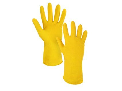 CXS Canis Nina rękawice robocze lateksowe gospodarcze gumowe żółte