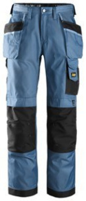 Snickers Workwear 3212 DuraTwill spodnie robocze do pasa z workami kieszeniowymi niebiesko-czarne
