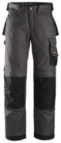 Snickers Workwear 3312 DuraTwill spodnie robocze do pasa szaro-czarne