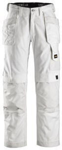 Snickers Workwear 3214 Canvas+ spodnie robocze do pasa z workami kieszeniowymi białe