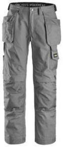 Snickers Workwear 3214 Canvas+ spodnie robocze do pasa z workami kieszeniowymi szare