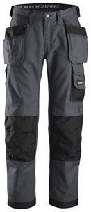 Snickers Workwear 3214 Canvas+ spodnie robocze do pasa z workami kieszeniowymi grafitowo-czarne