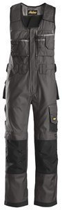 Snickers Workwear DuraTwill 0312 spodnie robocze ogrodniczki szaro-czarne