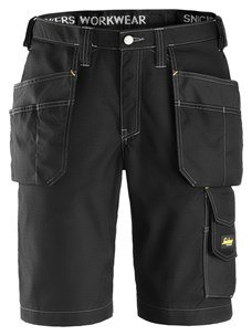 Snickers Workwear 3023 Rip-Stop krótkie spodnie robocze z workami kieszeniowymi czarne