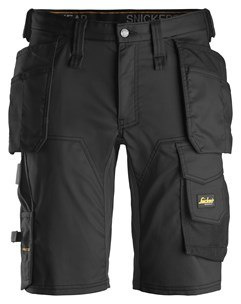 Snickers Workwear 6141 Stretch AllroundWork spodnie robocze krótkie z workami kieszeniowymi czarne