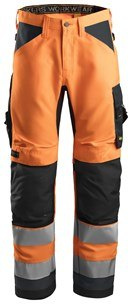 Snickers Workwear 6331 AllroundWork+ spodnie robocze do pasa odblaskowe pomarańczowe