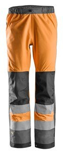 Snickers Workwear 6530 spodnie robocze do pasa odblaskowe przeciwdeszczowe pomarańczowe