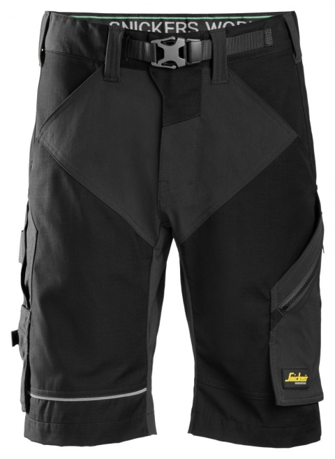 Snickers Workwear 6914 FlexiWork+ spodnie robocze krótkie czarne