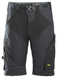 Snickers Workwear 6914 FlexiWork+ spodnie robocze krótkie grafitowo-czarne