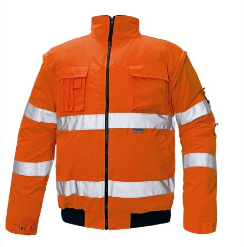 Cerva Clovelly 2w1 Pilot odblaskowa kurtka robocza ocieplana pomarańczowa- odzież ochronna przeciwdeszczowa wodoodporna