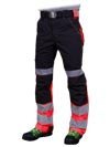 spodnie robocze do pasa LH-THORVIS-T Leber&Hollman czarno-czerwone