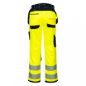 ostrzegawcze spodnie robocze do pasa PW306 Portwest stretch żółte