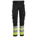 spodnie do pasa odblaskowe Stretch 6334 Snickers Workwear czarno-żółte