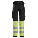 Snickers Workwear spodnie do pasa odblaskowe Stretch 6334 czarno-żółte