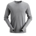 t-shirt roboczy wełniany długi rękaw AllroundWork 2427 Snickers Workwear szary
