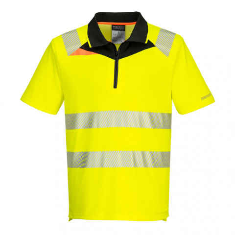 koszulka robocza ostrzegawcza polo DX4 z krótkim rękawem DX412 Portwest żółto-czarna