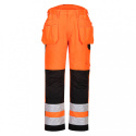 spodnie robocze do pasa ostrzegawcze PW242 Portwest pomarańczowoi-czarne