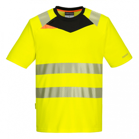 t-shirt roboczy ostrzegawczy DX4 z krótkim rękawem DX413 Portwest żółto-czarny