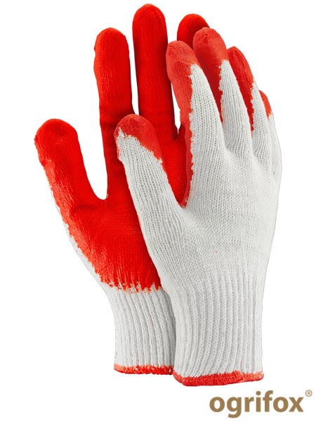 rękawice robocze OX-UNIWAMP Ogrifox biało-czerwone