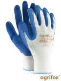 rękawice robocze OX-LATEKS Ogrifox biało-niebieskie