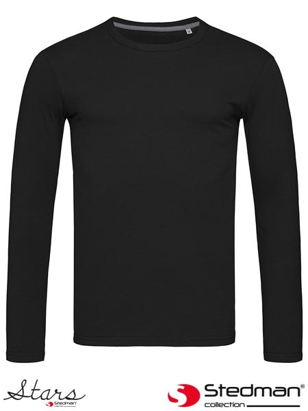 t-shirt męski z długim rękawem SST9620 Stedman czarny
