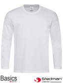 t-shirt męski z długim rękawem SST2130 Stedman biały