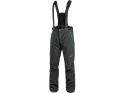 spodnie robocze zimowe męskie softshell Trenton CXS Canis z odpinanymi szelkami czarno-niebieskie