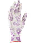 rękawiczki bhp ogrodowe powlekane piaką nitrylową  Iris Ardon białe ze wzorem