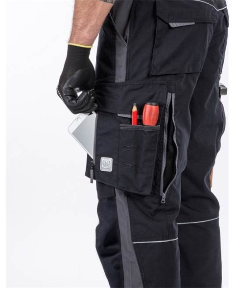 spodnie bhp męskie H6534 Urban+ Ardon czarno-szare