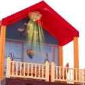 Domek dla lalek willa czerwony dach oświetlenie - akcesoria dla lalek