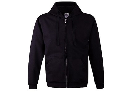 BLUZA Z KAPTUREM ZAPINANA 280G CZARNA ROZM. XXXL