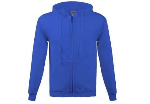 BLUZA Z KAPTUREM ZAPINANA 280G NIEBIESKA ROZM. M