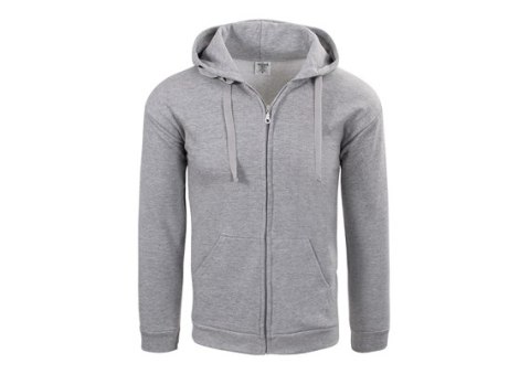BLUZA Z KAPTUREM ZAPINANA 280G SZARA ROZM. S