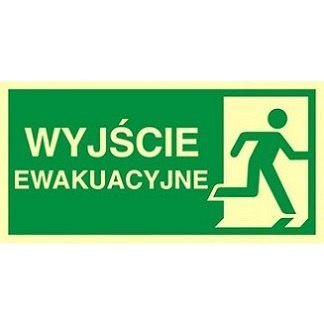 ZNAK EWAKUACYJNY - KIERUNEK DO WYJŚCIA EWAKUACYJNEGO - W PRAWO - AC 101 CE PS