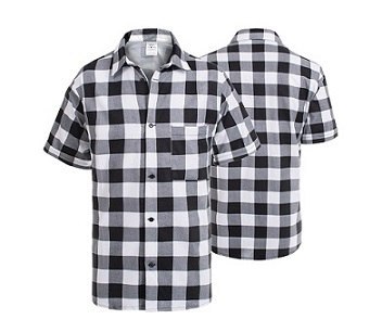 KOSZULA FLANELOWA KRÓTKI RĘKAW PROCERA BIAŁO-CZARNA rozm. S