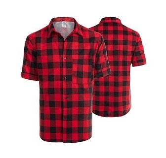 KOSZULA FLANELOWA KRÓTKI RĘKAW CZERWONA rozm. XXL