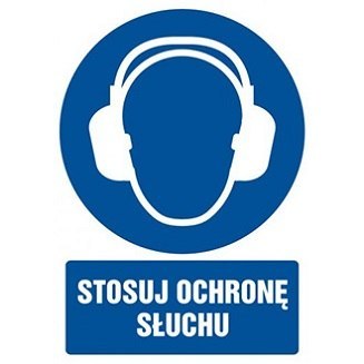 ZNAK BHP - STOSUJ OCHRONĘ SŁUCHU - GL 005 BK PN