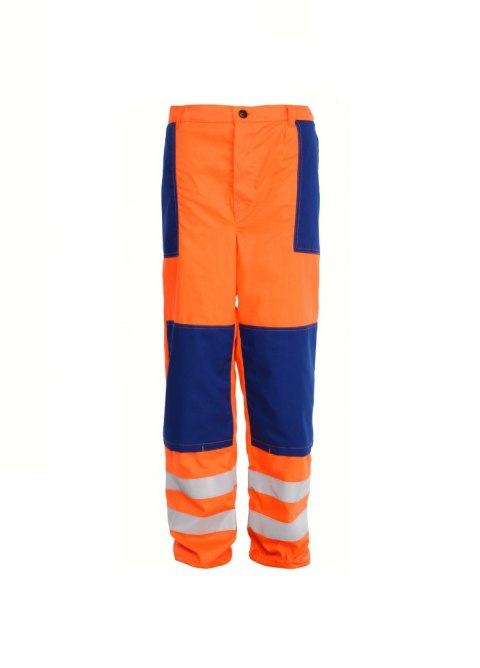 SPODNIE ROBOCZE OSTRZEGAWCZE DO PASA - POMARAŃCZ - ROZM. 50