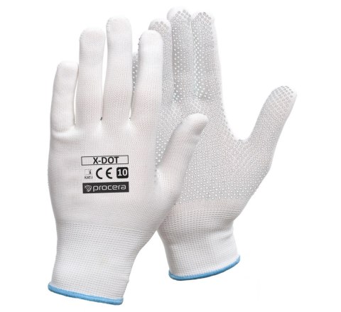 RĘKAWICE POLIESTROWE Z NAKROPIENIEM X-DOT ROZM. 8