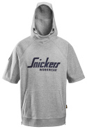bluza robocza z kapturem krótki rękaw logo 2850 Snickers Workwear szara