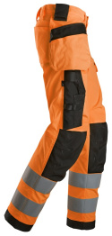 spodnie do pracy damskie odblaskowe z workami kieszeniowymi 6743 Stretch Snickers Workwear pomarańczowe