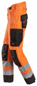 spodnie do pasa przeciwdeszczowe odblaskowe 2-warstwowe lekko ocieplane AllroundWork 6630 Snickers Workwear pomarańczowe