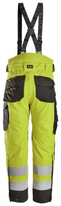 spodnie do pasa przeciwdeszczowe odblaskowe 2-warstwowe lekko ocieplane AllroundWork 6630 Snickers Workwear żółte