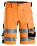 spodnie robocze krótkie odblaskowe Stretch 6136 Snickers Workwear pomarańczowo-czarne