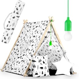 Namiot domek dla dzieci z lampką - biały - namioty dla dzieci