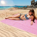 Mata plażowa koc piknikowy plażowy 200x200cm róż